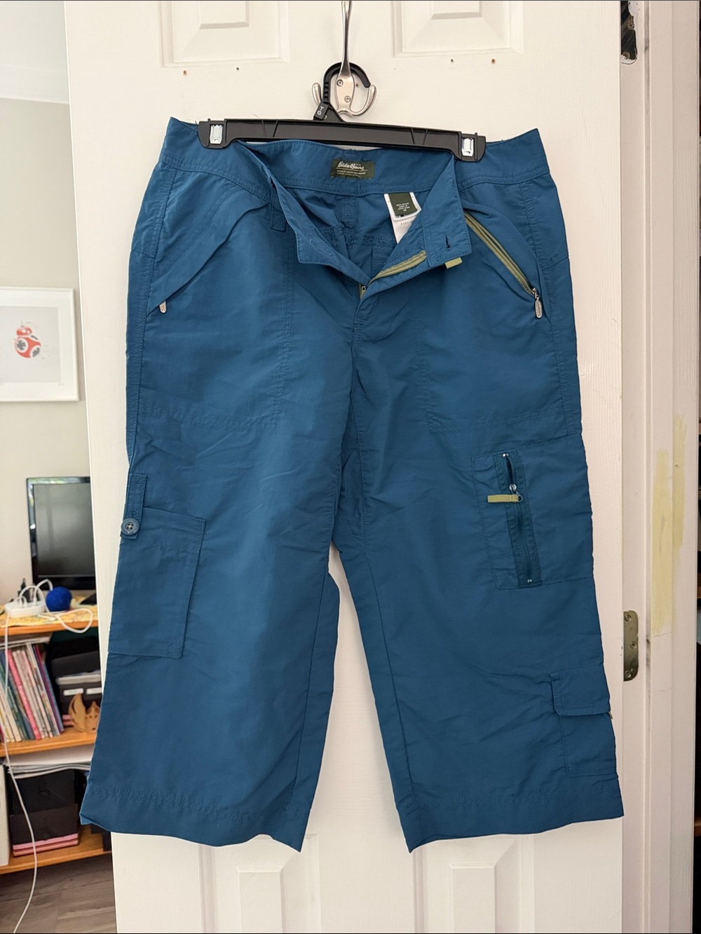 Eddie Bauer Teal Blue Outdoor Nylon Pants